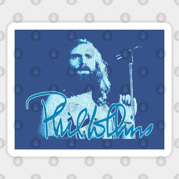 Phil Collins Singing Fan Art Blue Magnet by Bingung Mikir Nama Design